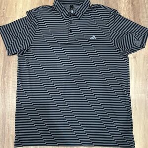 Adidas Black and Gray Polo Shirt Classic Style
